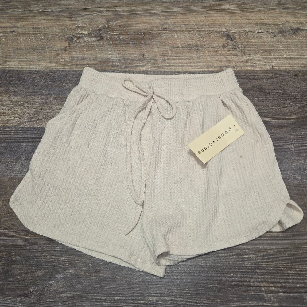 Paper Crane NEW NWT Elastic Waist Waffle Knit Shorts - Picture 3 of 7